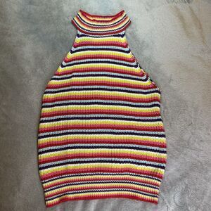 Anthropologie JOHN + JENN Rainbow Stripe Percy Sweater Tank Women’s Medium